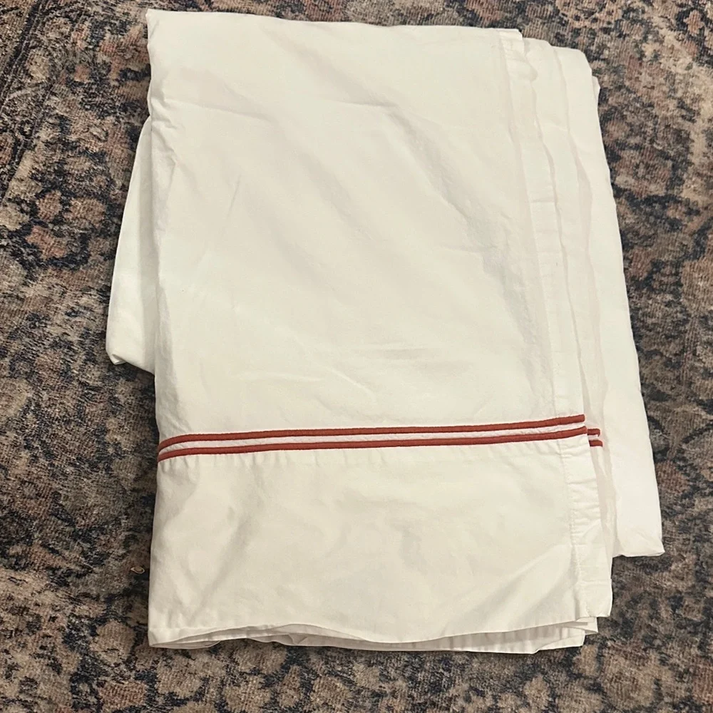 Restoration Hardware Italian Ivory Hotel Satin Queen Flat Sheet